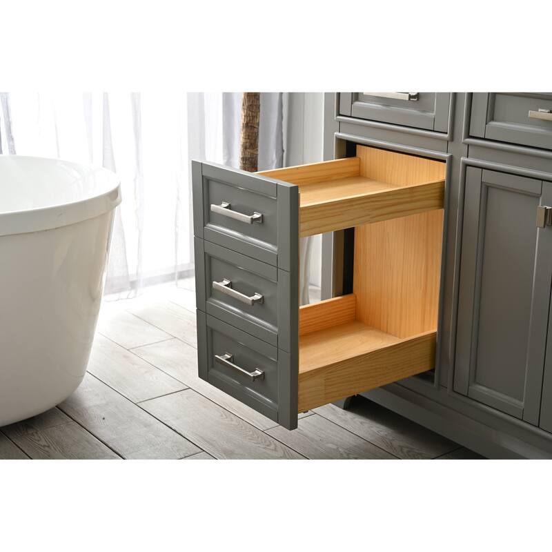 84" Milano Classic Double Bathroom Vanity in Gray