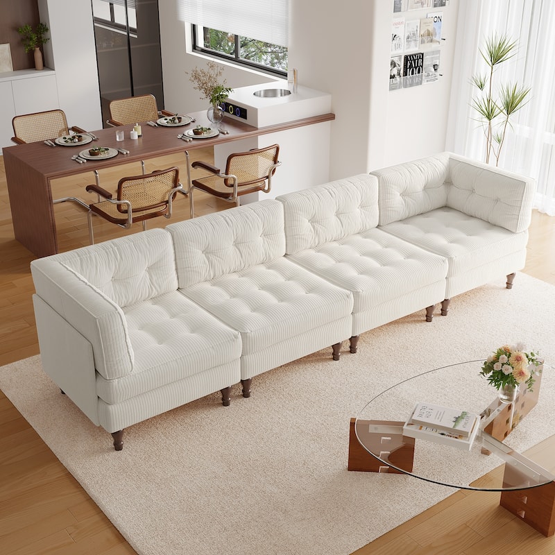 Madison Oversized Upholstered Corduroy Modular Sectional Sofa