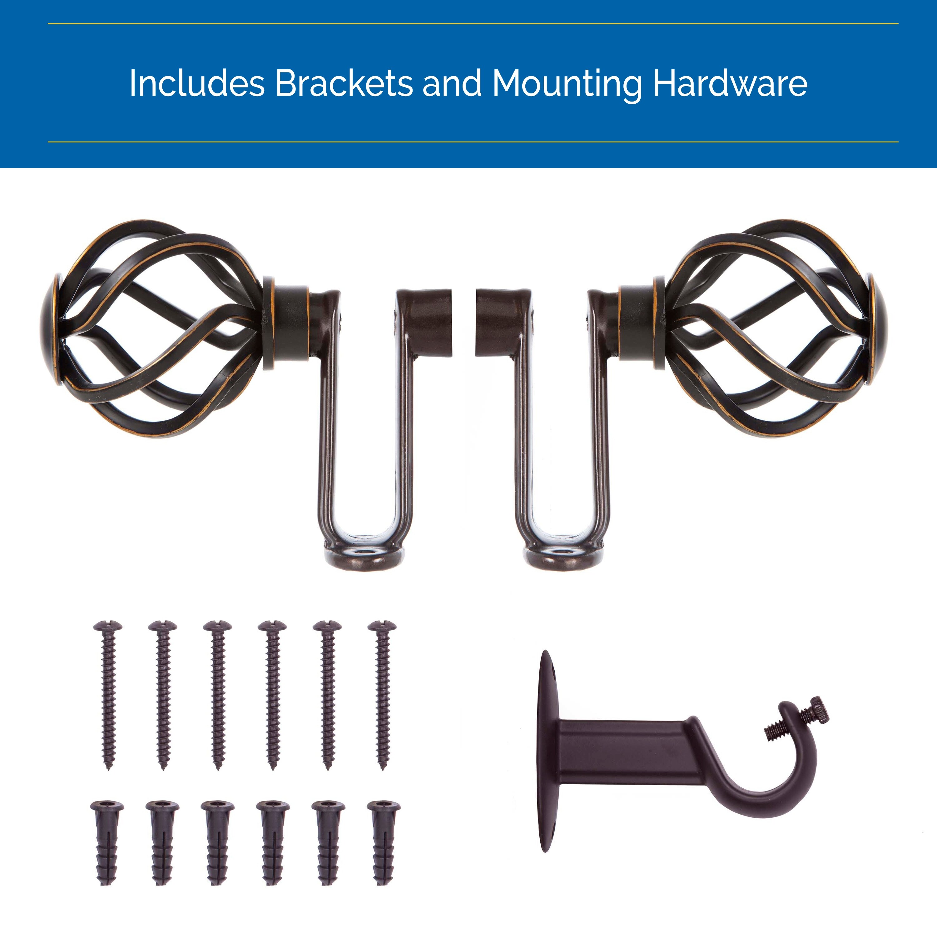 Sun Zero 3/4 Inch Cage Design Room Darkening Curtain Rod-image