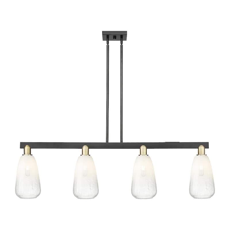 Innovations Lighting 716-4I-8-46 Brookhaven Almond Linear Brookhaven - Black Antique Brass / Opal