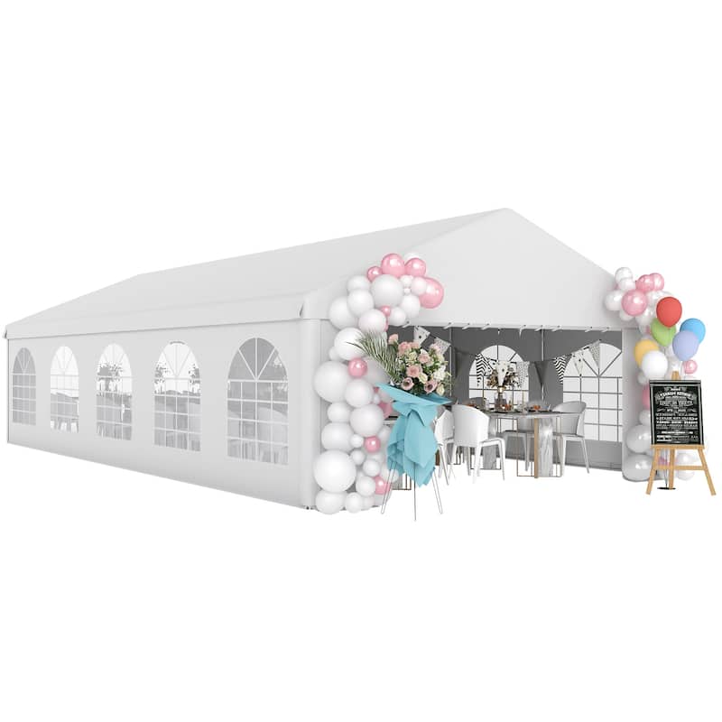 Outsunny 16' x 32' Heavy Duty Party Tent, Large Canopy Tent, Event Tent
