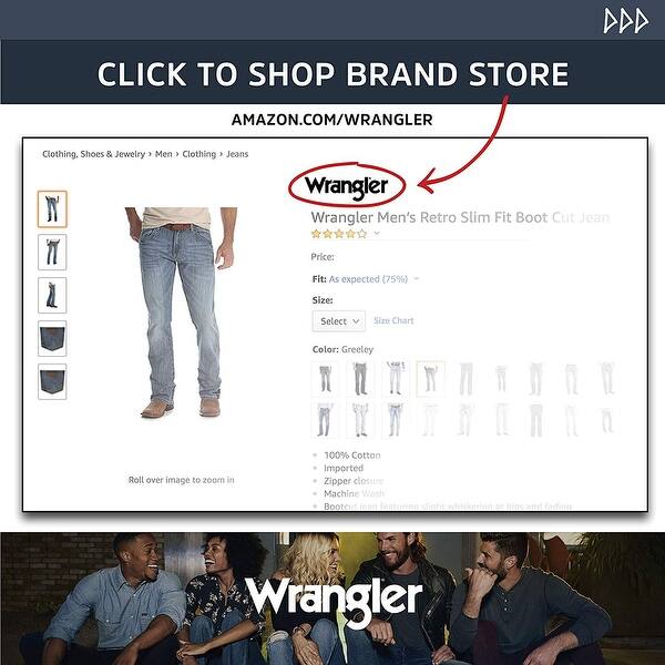 Shop Wrangler Men S Retro Relaxed Fit Boot Cut Jean True True