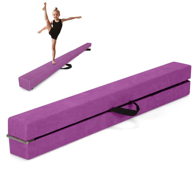 Costway 8 FT Folding Gymnastic Beam with Anti-slip Base Pine Wood - See Details