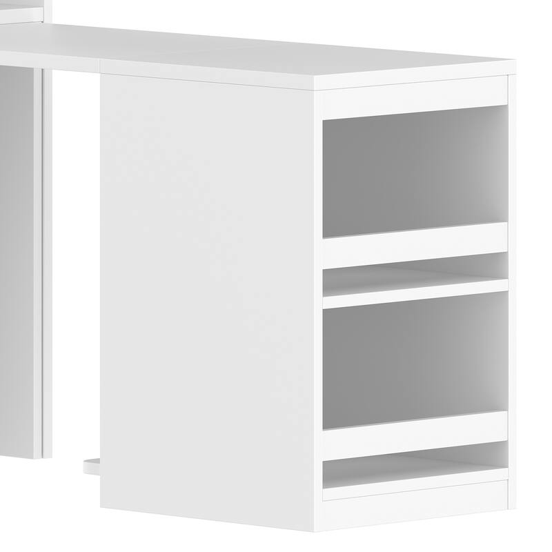 2-Door Wardrobe with Convertible Desk, Multiple Drawers & Hanging Storage