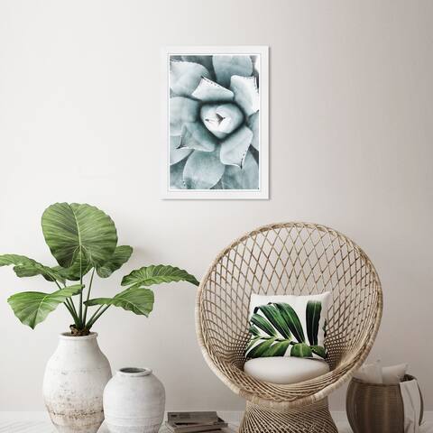 Wynwood Studio 'Light Succulent Close Up I' Floral and Botanical Green Wall Art Framed Print