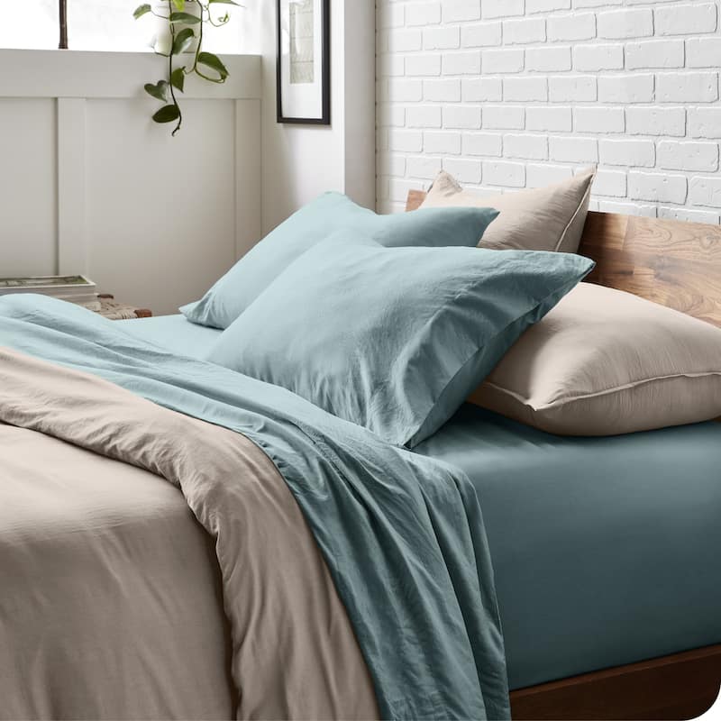 Bare Home Washed Microfiber Deep Pocket Sheet Set