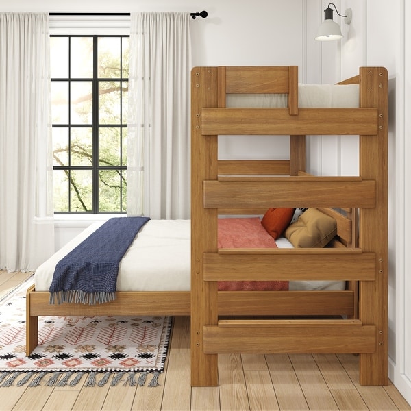 Max and Lily Farmhouse Twin over Queen L Shaped Bunk Bed On Sale Bed Bath Beyond 34778620