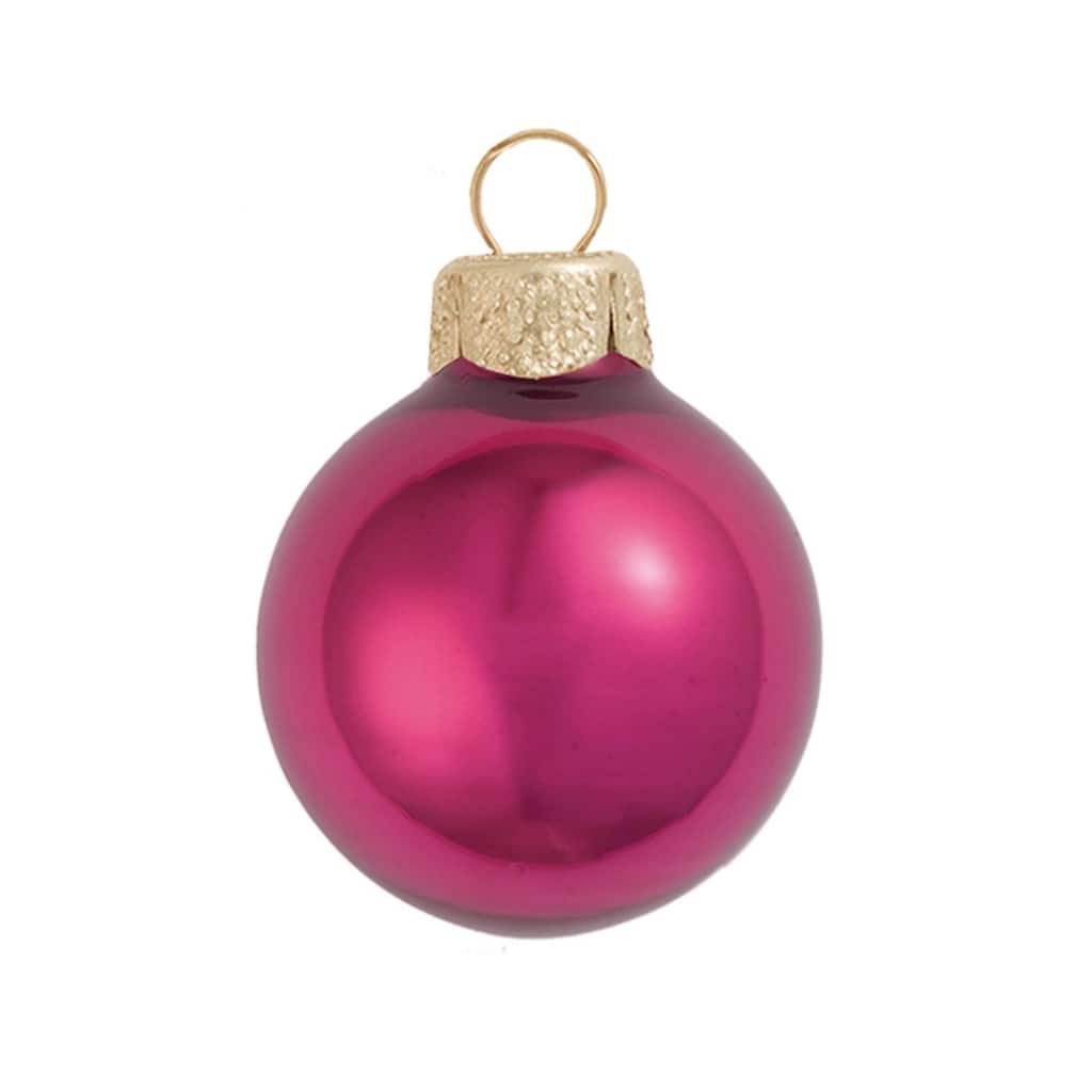 Pearl Glass Christmas Ball Ornaments - 3.25" (80mm) - Bordeaux - 8ct
