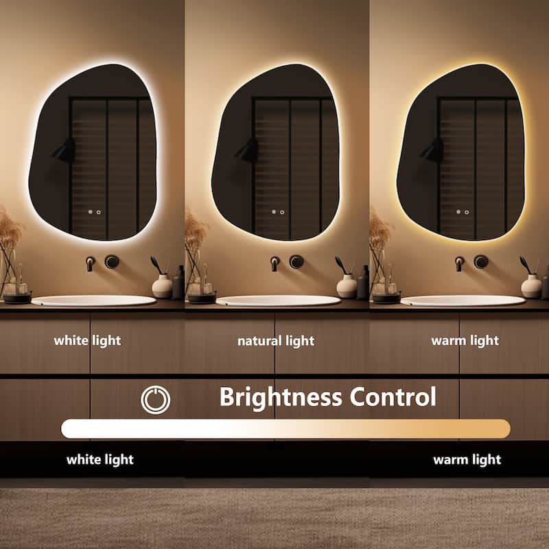 Wallbeyond 3-Tone Modern Style Frameless Rectangular LED Wall Mirror