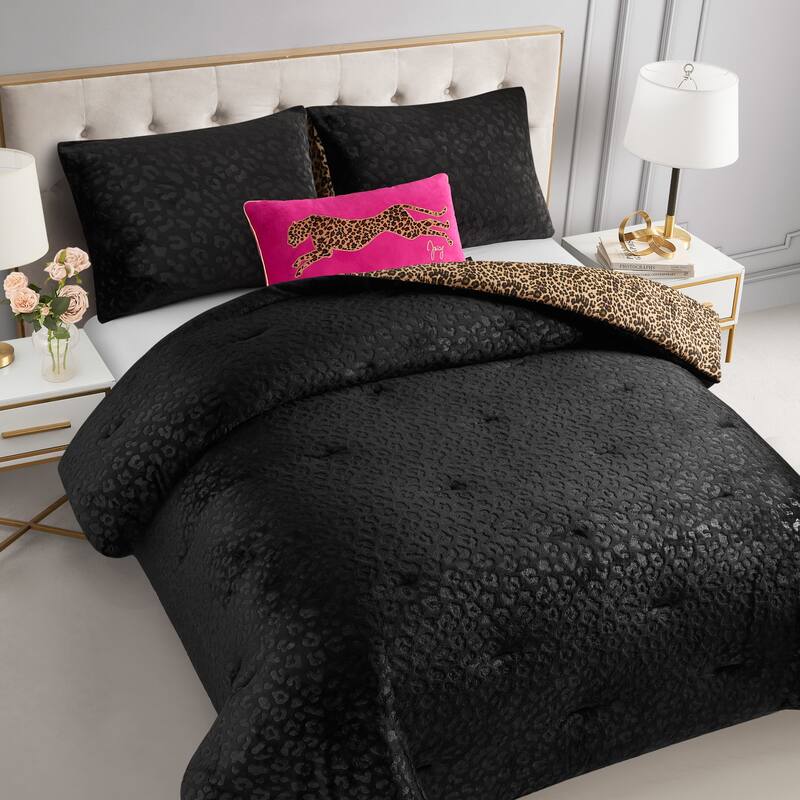 Juicy Couture Embossed Leopard With Royal Leopard Comforter Sets