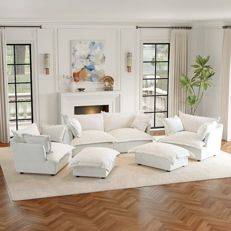 Cloud Chenille Upholstered Modular Sectional Sofa
