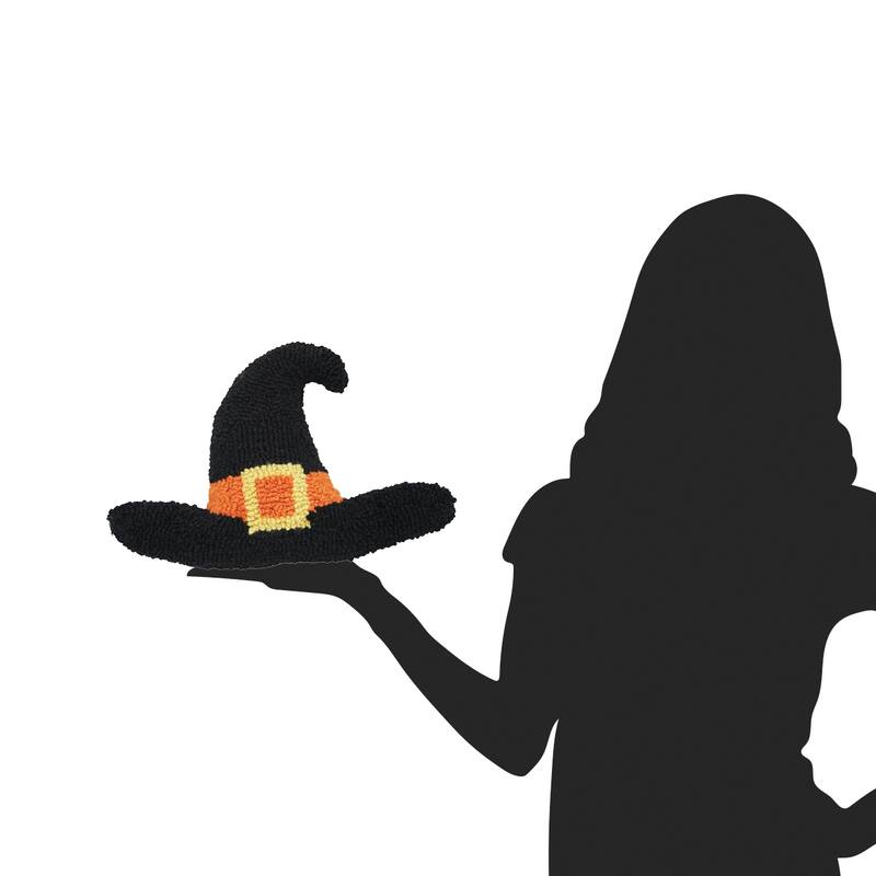 Witch Hat Shaped Hooked Throw Pillow