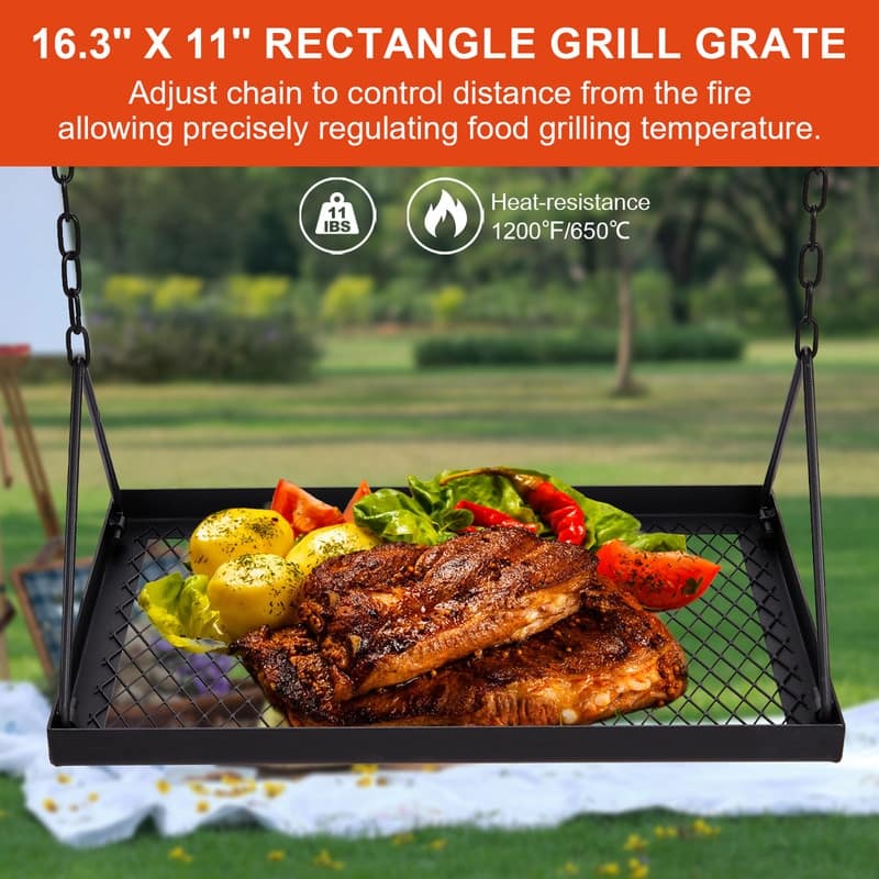 Portable Cookware Hanging Rack Outdoor Camping Bonfire - N/A