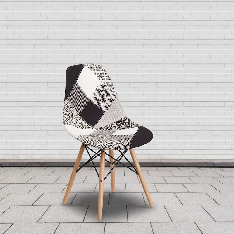 2 Pack Elon Series Fabric Chair with Wooden Legs