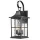 preview thumbnail 10 of 15, Classic Outdoor Wall Lantern with Water Rippled Glass Large/1-Pack - Black