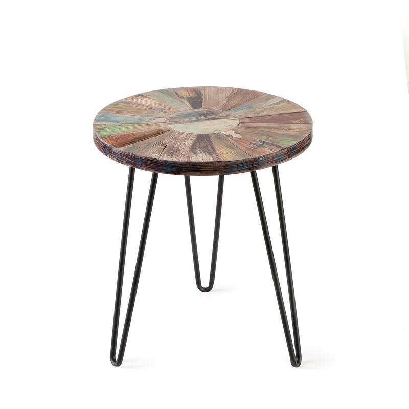 Greenage Reclaimed Wood End Table Living Room Night Stand Use