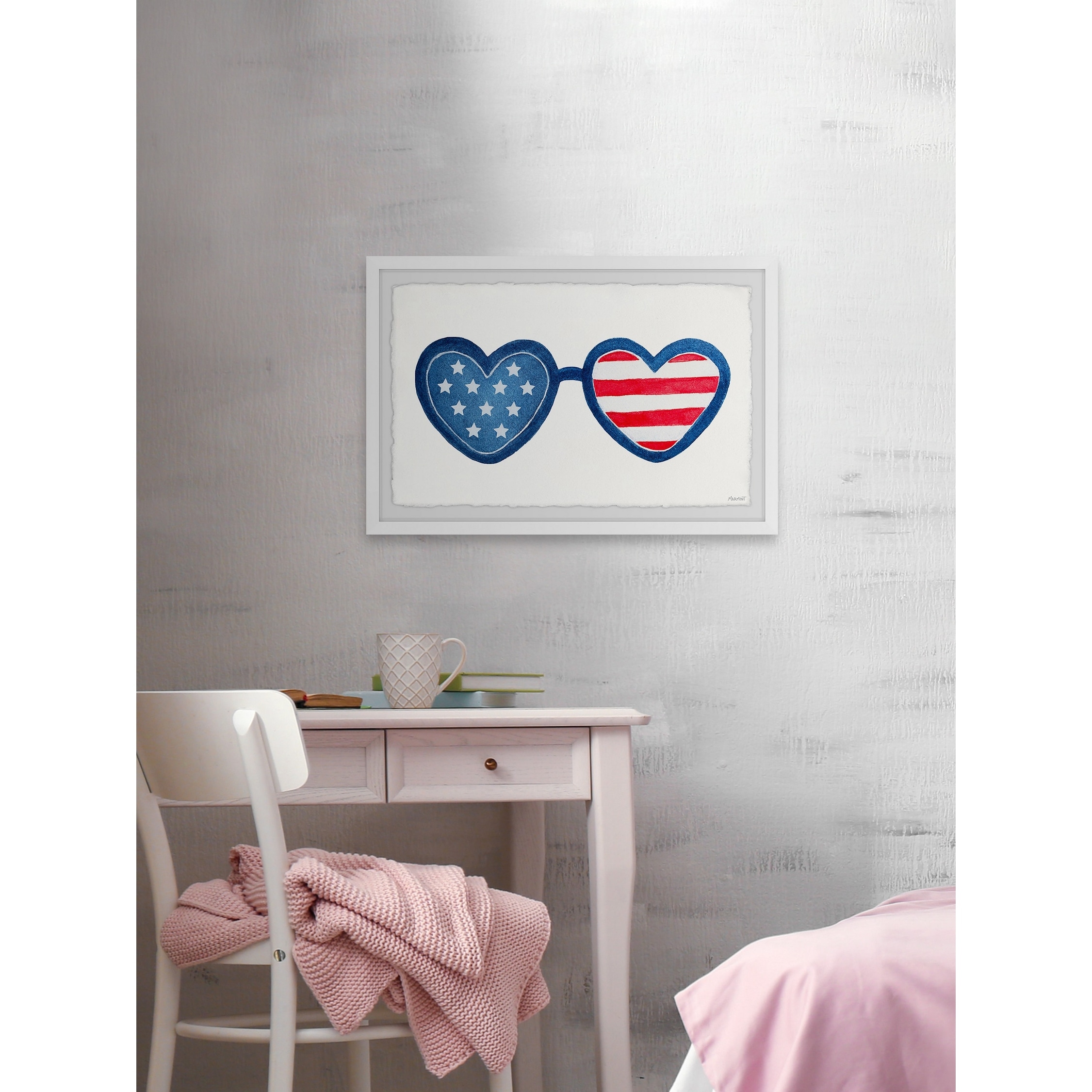 Heart Sunglasses\' Framed Painting - Bed Beyond - & On - 33148342 Bath Sale Print