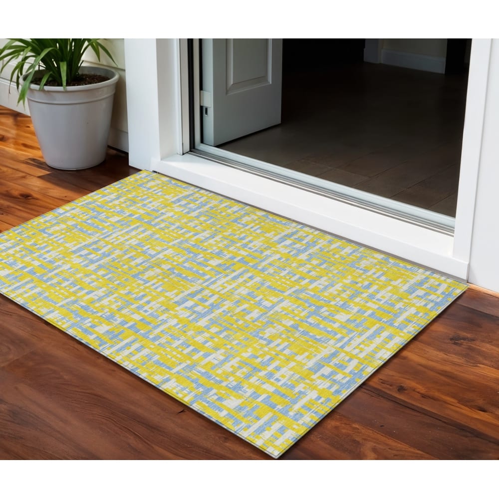 HomeRoots Abstract Transitional Rectangle Outdoor Rug