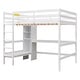 preview thumbnail 7 of 12, Full Size Loft Bed with Multifunction Shelves and Under-bed Desk