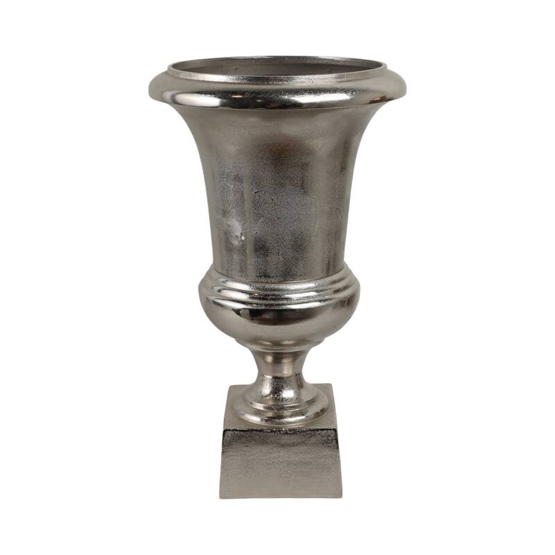 Aluminum Vase Flared Urn Design Tall Metallic Finish - 24" Silver