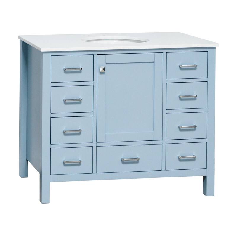 KitchenBathCollection Horizon 42" Bathroom Vanity with Engineered White Top
