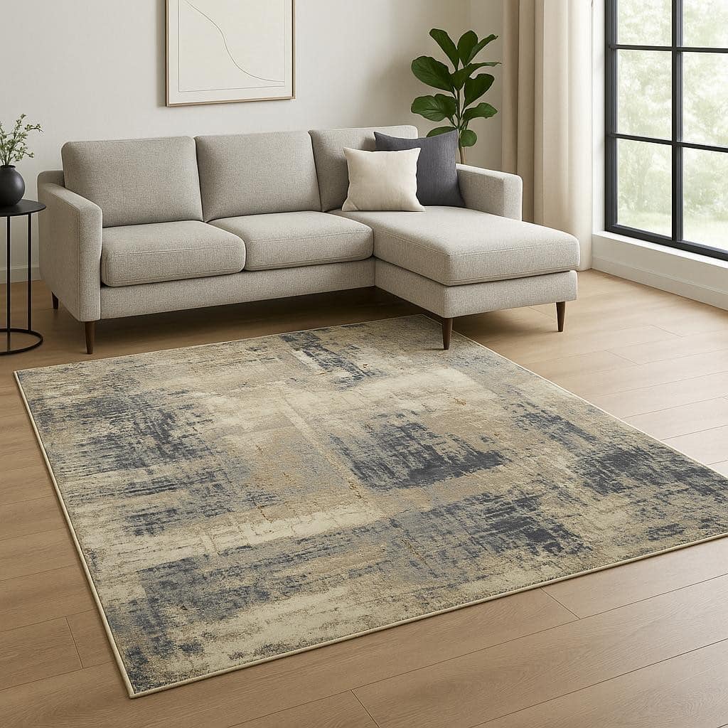 HomeRoots Abstract Contemporary Rectangle Area Rug - 120.00 in. x 96.00 in. x 0.25 in.