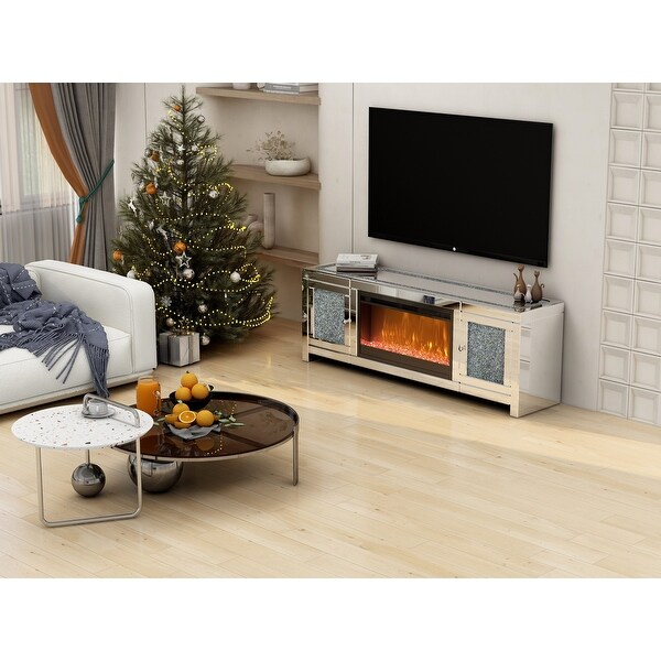 Mirrored glass corner tv stand hotsell