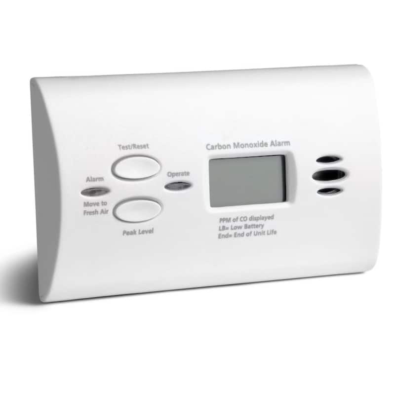 Battery Operated Carbon Monoxide Alarm with Digital Display KN - White