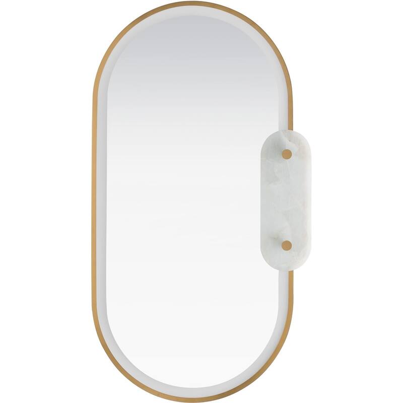 Studio M SM24800 Stonewall 22"W x 40"H Oval Beveled Accent Mirror - Brushed Champagne