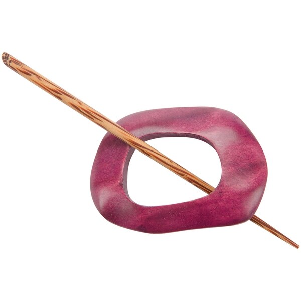 Wood Shawl Pin-Berry