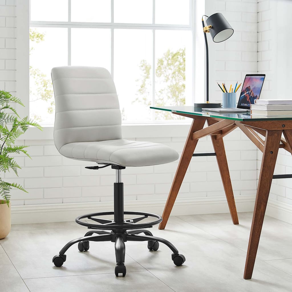 Ripple Armless Vegan Leather Drafting Chair