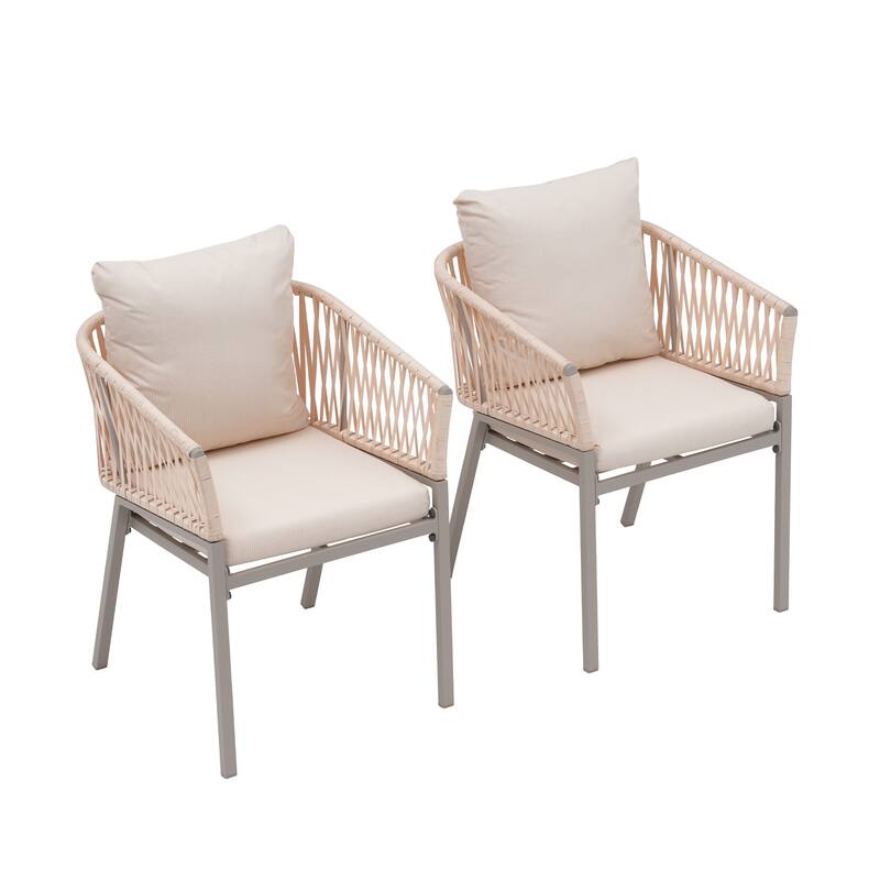 Outdoor 2 peice Aluminium Rope Dining Chairs