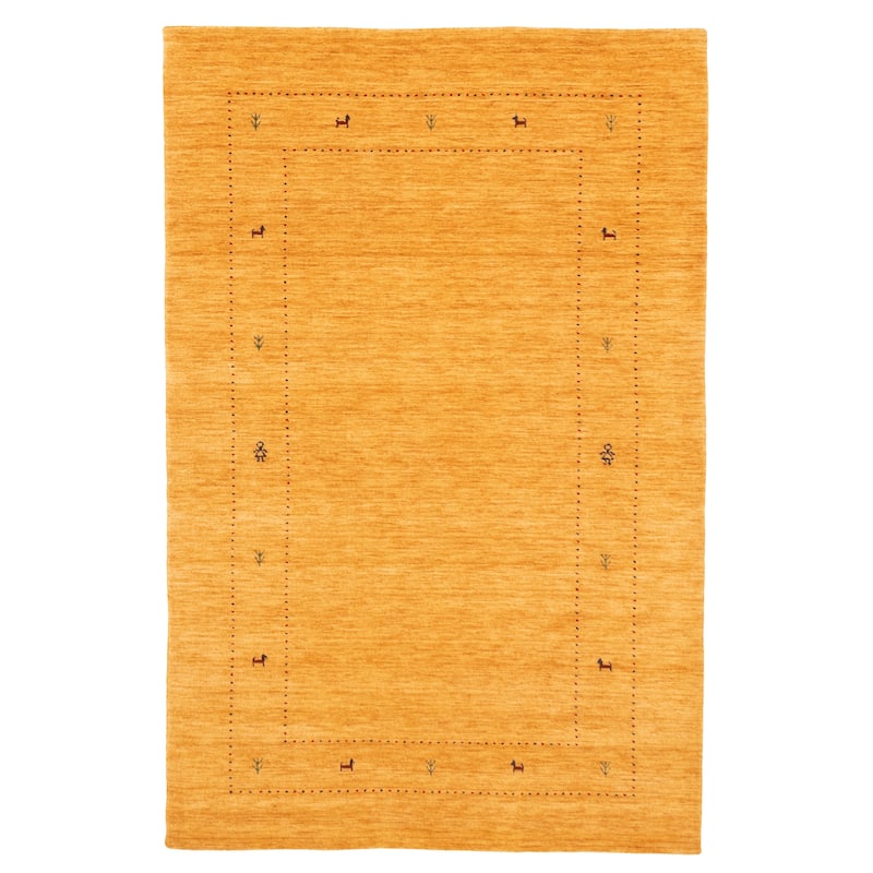 ECARPETGALLERY Hand Loomed Kashkuli Gabbeh Light Orange Wool Rug - 5'0 x 8'1