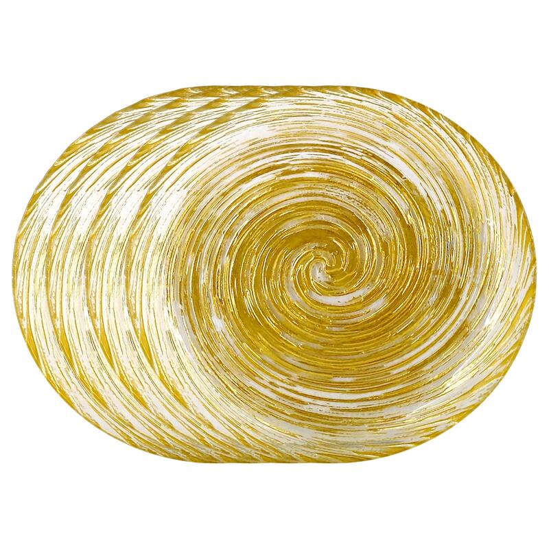 Versatile Glass Salad Plates with Vortex Pattern Perfect for Everyday Meals and Special Events - Set-4 - Gold