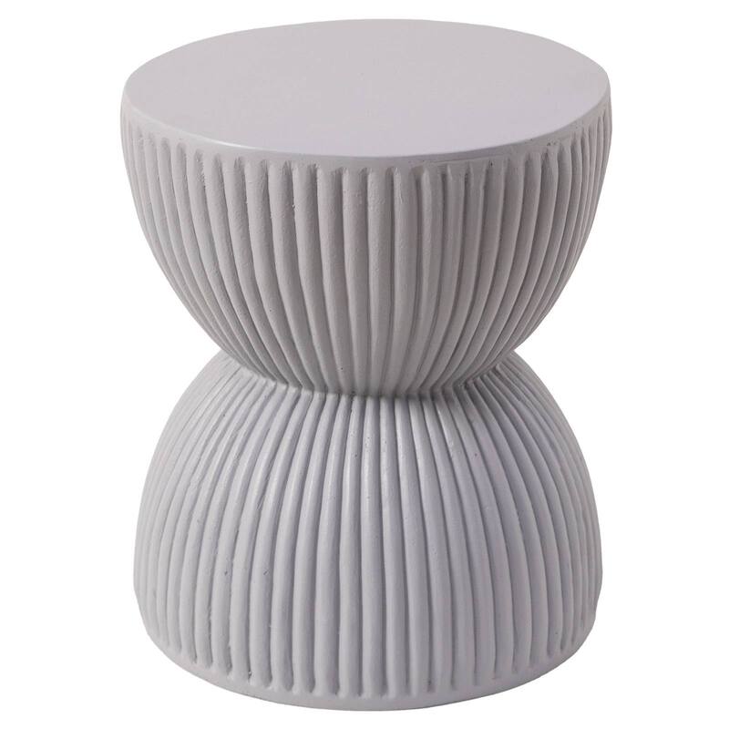 15" Wide Side Table in Painted Fiberstone with Hourglass Design Spire Collection