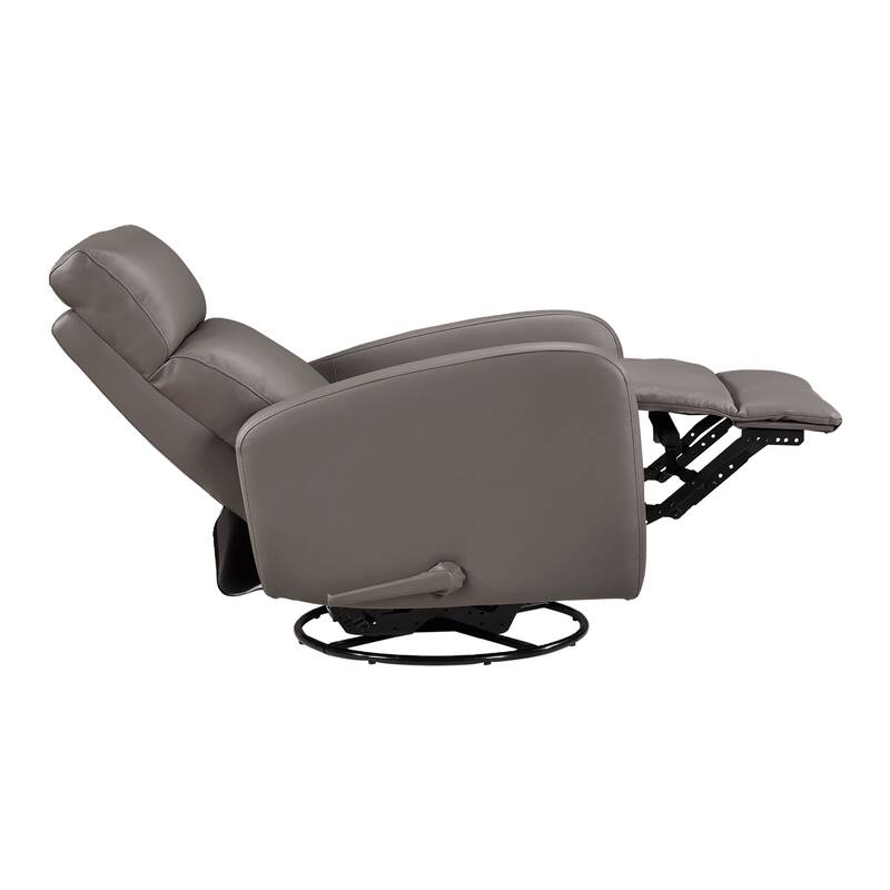 Creek 31.5" Leather Manual Swivel Glider Recliner - 360-Degree Swivel