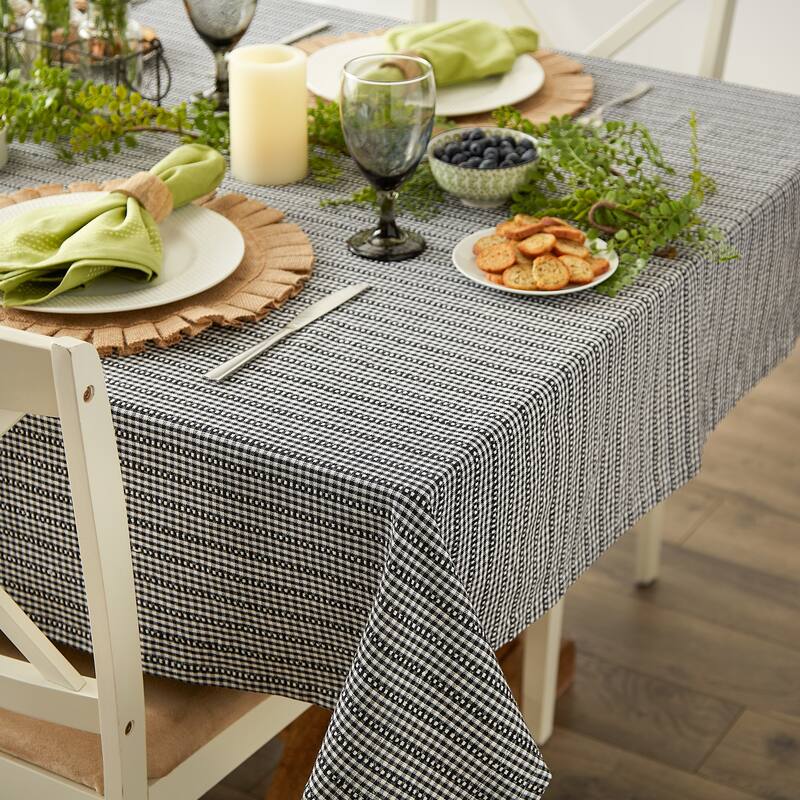 Black Farmhouse Gingham Tablecloth 52x52