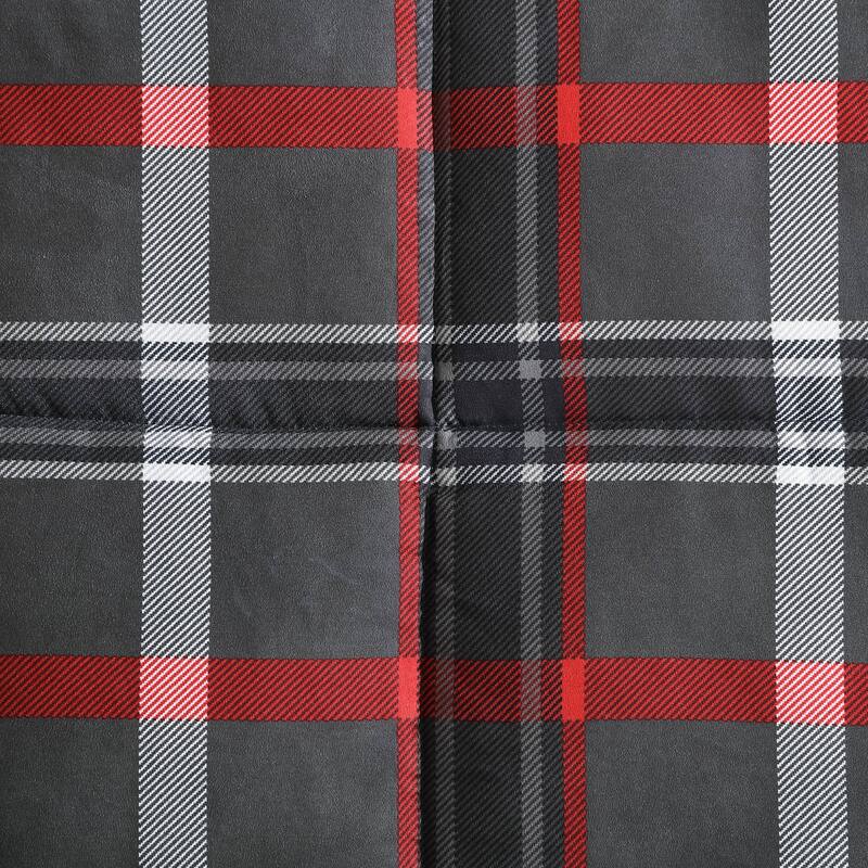 Eddie Bauer Willow Plaid Down Alt Grey Reversible Comforter Set