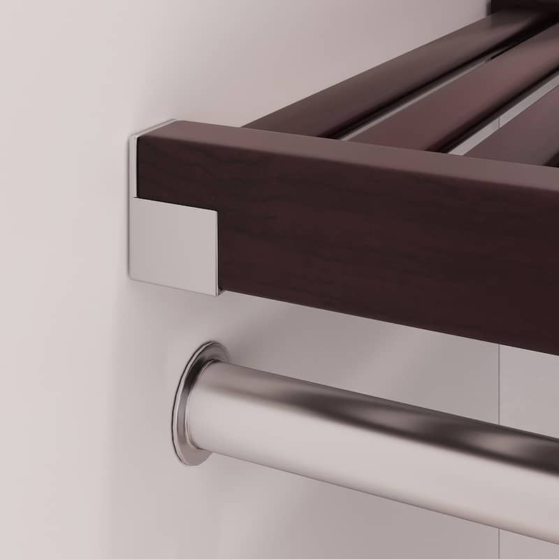John Louis Home Solid Wood Walk-In Closet System with 5-Drawers and Doors Espresso