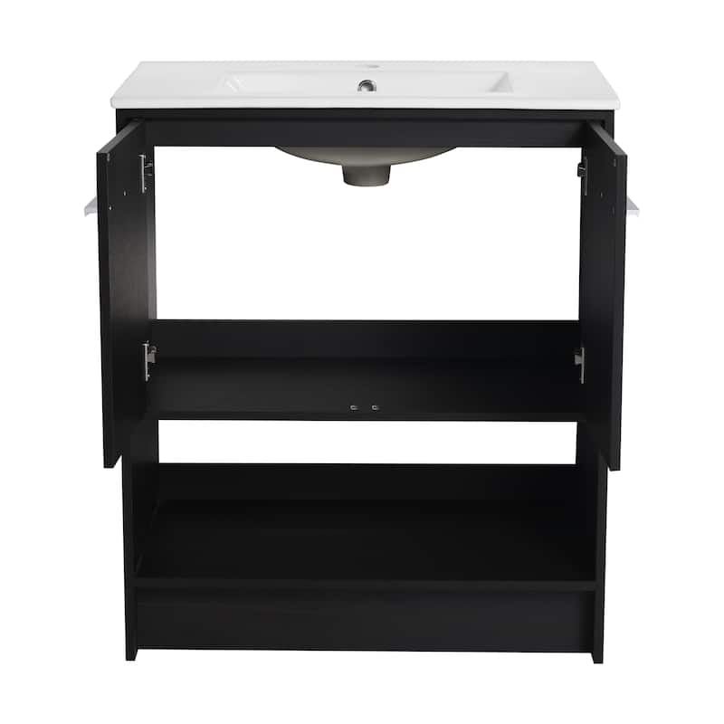 ARTCHIRLY 30/36 Inch Bathroom Vanity with Sink, Freestanding Bathroom Vanity with Soft Close Doors and Shelf