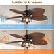 preview thumbnail 5 of 64, 44"/52" Palm Leaf Tropical Ceiling Fan with Light and Remote,Indoor and Outdoor Ceiling Fan,Waterproof