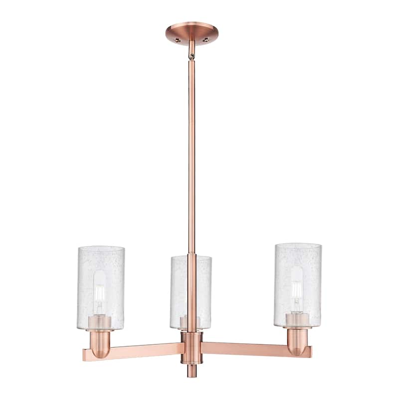 Innovations Lighting Endless Possibilities Arcadia - Clymer - 3 Light 26" Stem Hung Chandelier - Antique Copper/Seedy