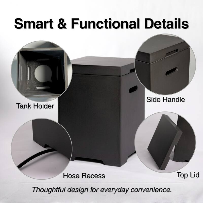 GDFStudio - Outdoor 16" Magnesium Oxide Propane Tank Cover Side Table