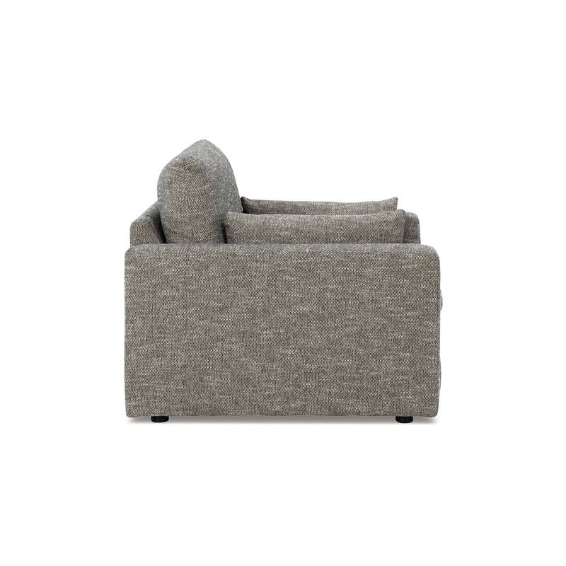 Yezi Armchair, 2 Pillows, Granite Gray Polyester, Reversible Cushions