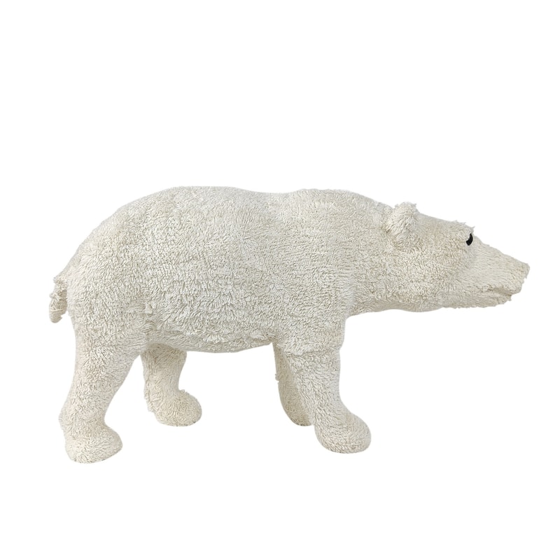 Sm Knitted Bocule White Bear Dia 11.8" - WHITE - Large