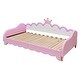 preview thumbnail 6 of 25, Modern Upholstered Princess Daybed wCrown Headboard & LED Lights, Twin to Size Extending Daybed Sofa Bed, Guest Bed