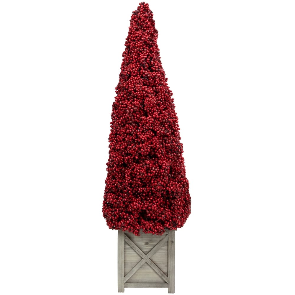 Red Berry Cone Potted Christmas Topiary