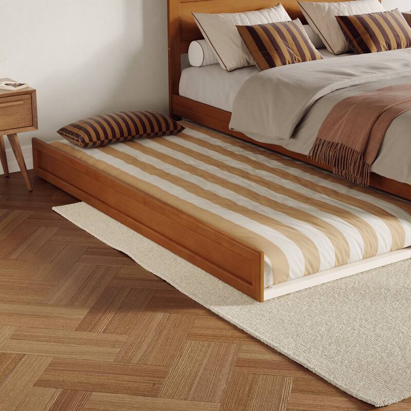 Aveline Wood Platform Bed with Matching Footboard & Trundle