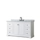 preview thumbnail 18 of 22, Avery 60-inch Single Vanity, Marble Top, Oval Sink, No Mirror White, Black Trim, White Carrara Marble Top