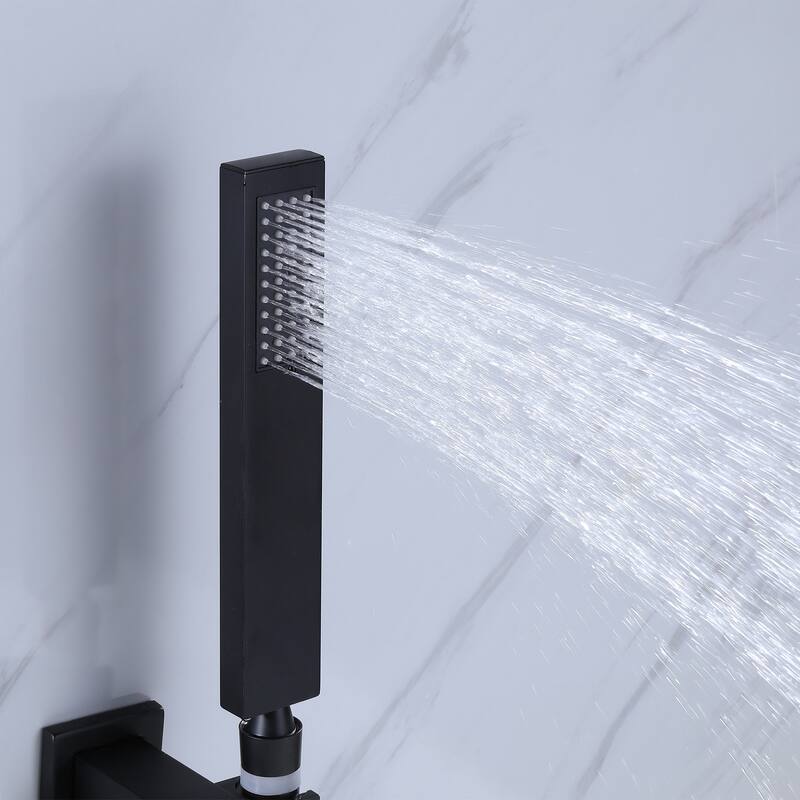 Single Handle Wall Mounted Roman Tub Faucet with Diverter and Handshower